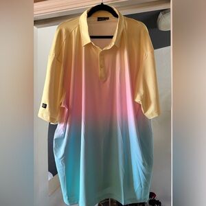 Sunday Swagger Golf Polo Shirt - Yellow, Pink, Blue Size 3XL